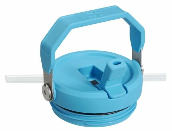Close up of the Stanley IceFlow Flip Straw Tumbler's straw and lid