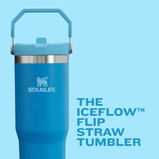 Stanley IceFlow Flip Straw Tumbler in use outdoors