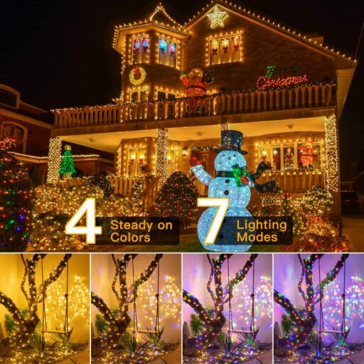 Color changing LED lights creating a festive atmosphere in a home setting.