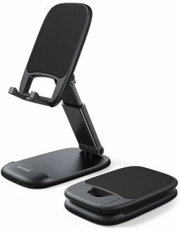Adjustable phone stand with foldable design
