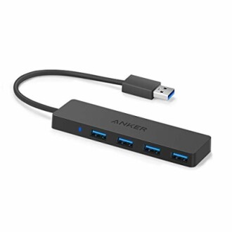 Anker USB hub with four ports and cable