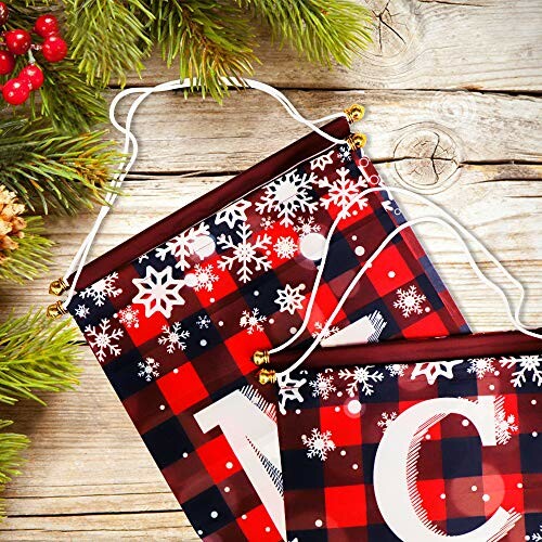 Christmas banners with snowflakes on a wooden background.