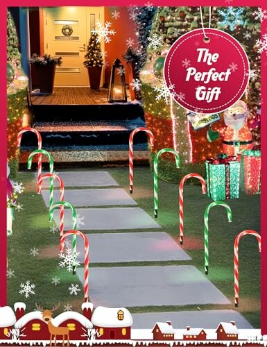 Christmas Candy Cane Pathway Markers