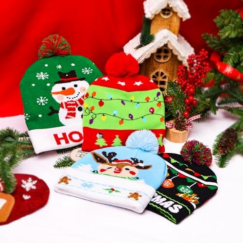 4 Pack LED Christmas Hat