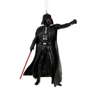 Darth Vader Christmas ornament with a red lightsaber