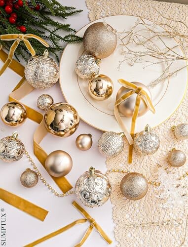 Champagne Christmas Ball Ornaments