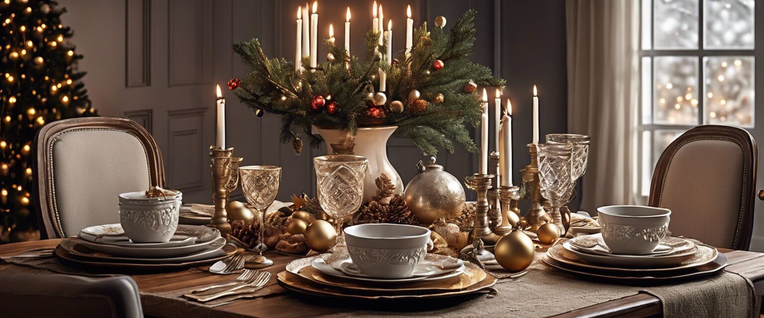 Festive kitchenware with decor