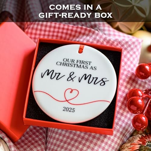 2025 Mr and Mrs Christmas ornament in gift box