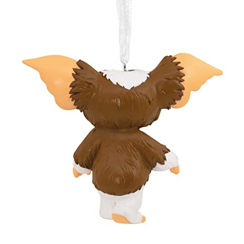 Back view of a Gizmo ornament with large ears and brown fur