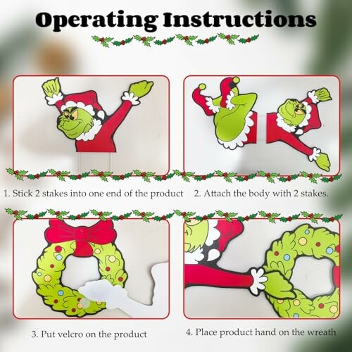 Grinch Christmas decoration assembly instructions.