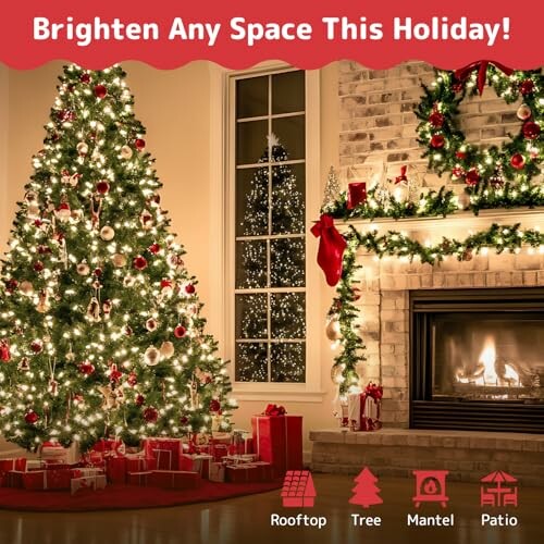 PREXTEX 100 Count Clear Christmas Lights