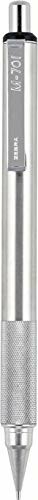 Metallic mechanical pencil with textured grip.