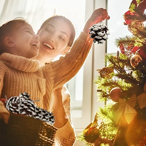 24 PCS Pine Cones for Christmas Tree