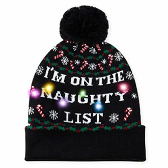 Idgreatim LED Light-up Christmas Sweater Hat