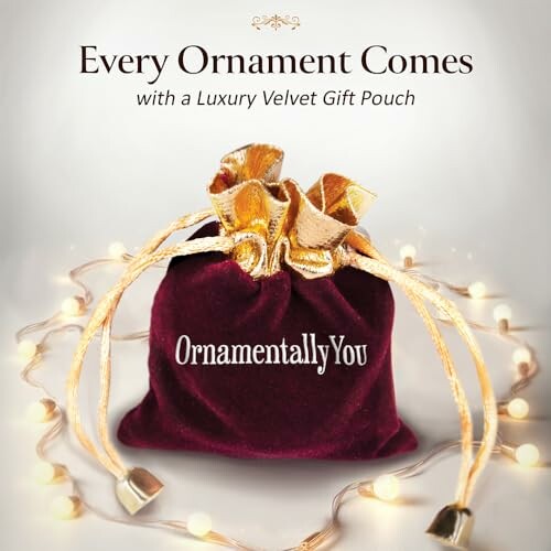 Luxury velvet gift pouch with string lights.