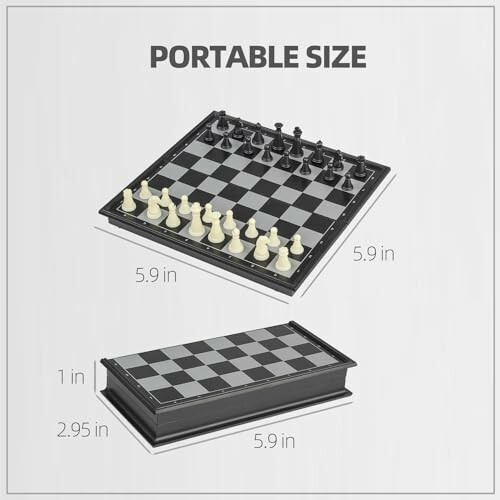 Portable chess set dimensions.