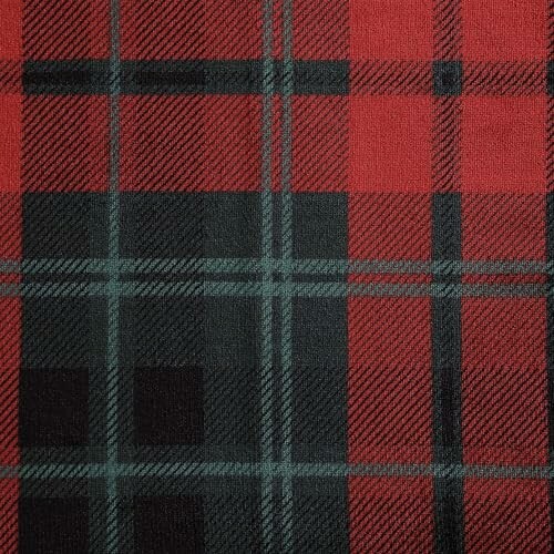 Red and black tartan fabric pattern.