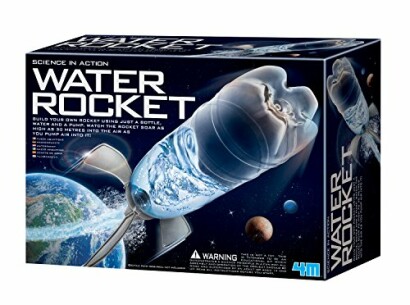 Water Rocket science kit box with a bottle rocket illustration.